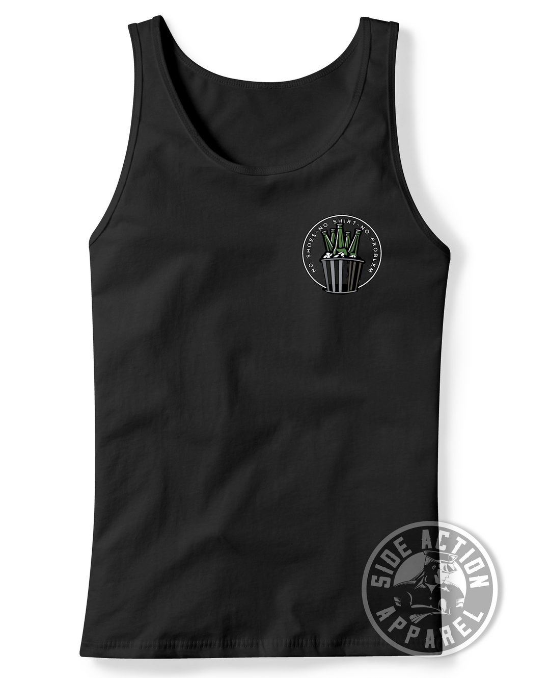 Tank Top No Shoes, No Shirt, No Problem Side Action Apparel