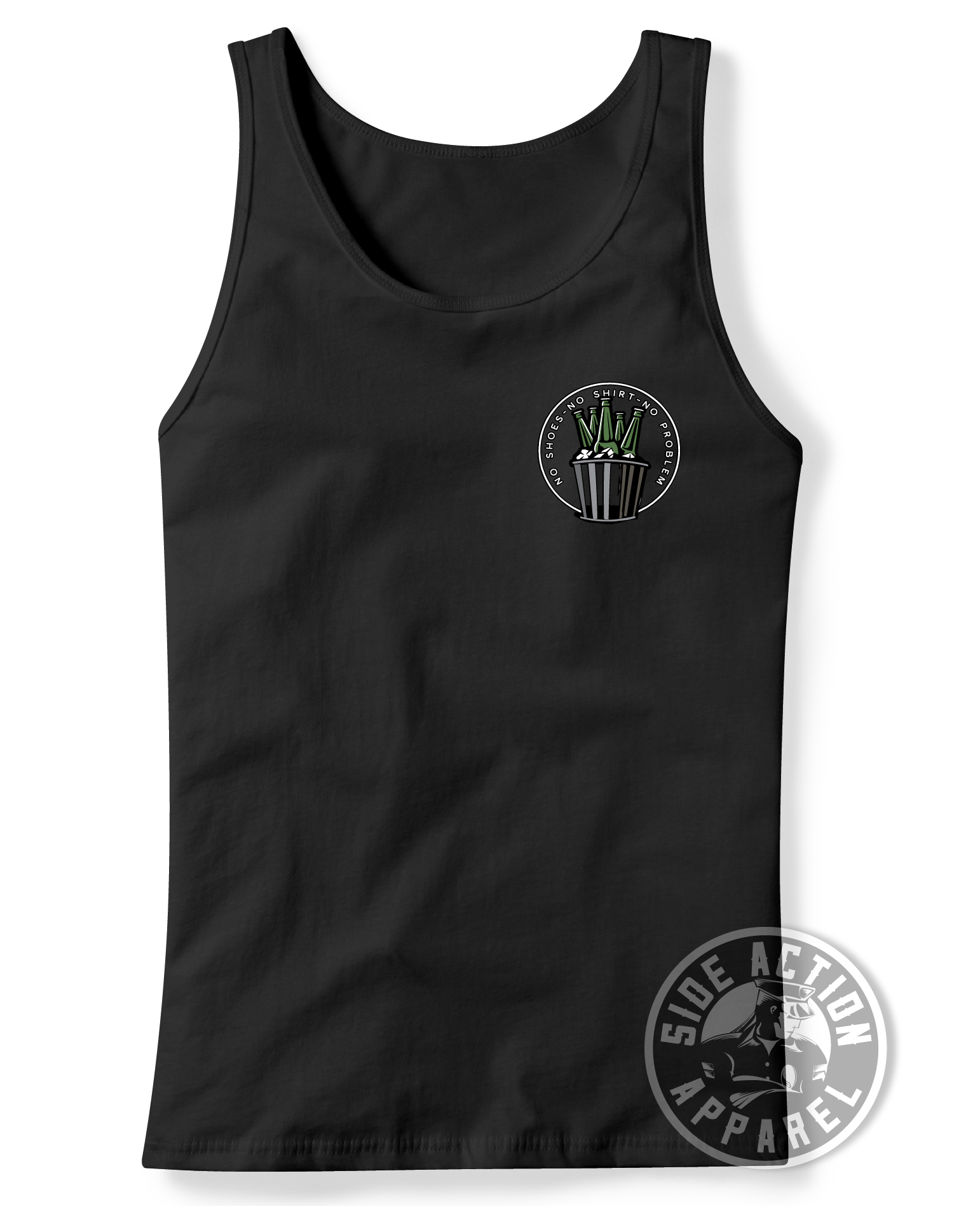 Tank Top No Shoes, No Shirt, No Problem Side Action Apparel
