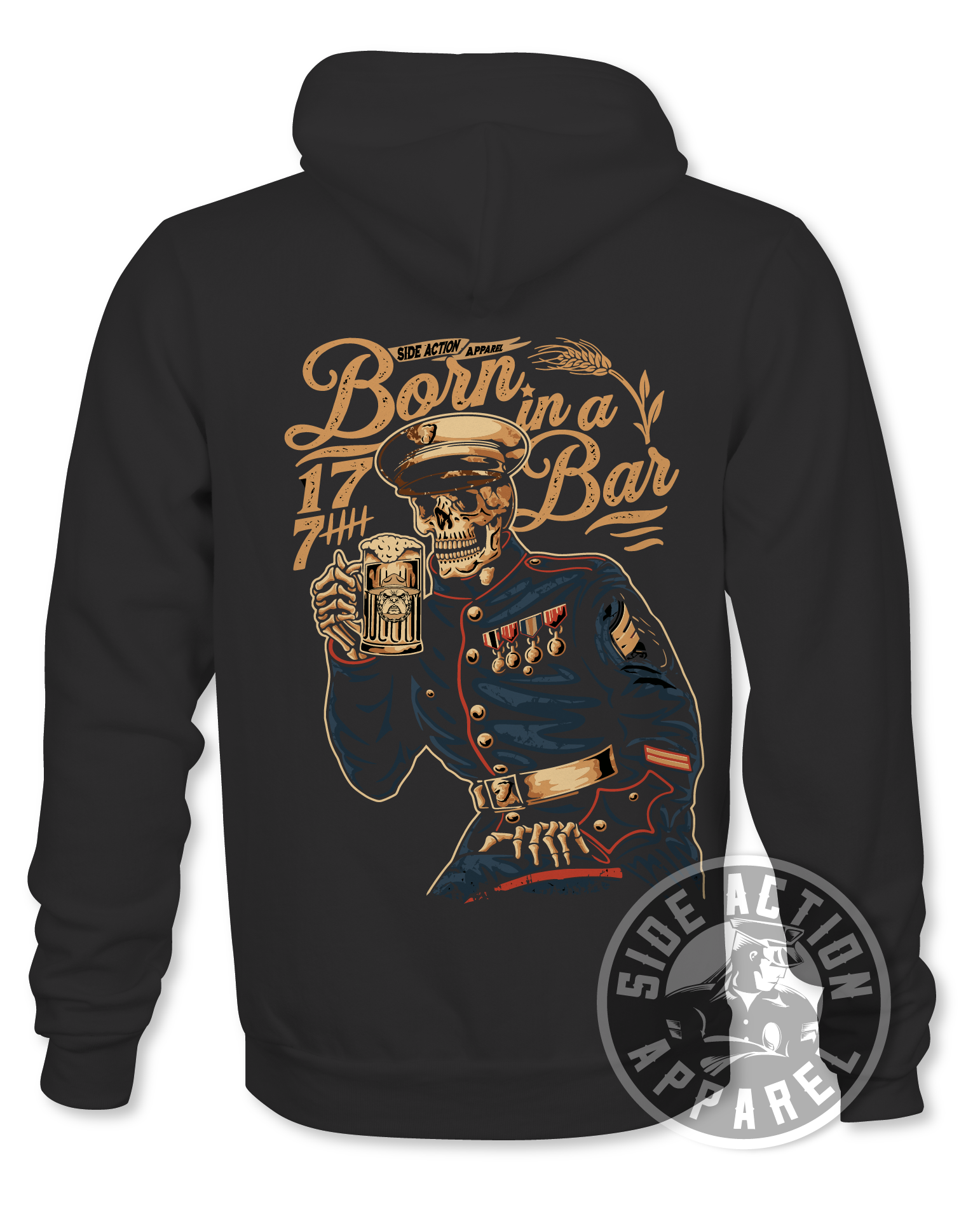 Hoodie SAA Born in a Bar Side Action Apparel