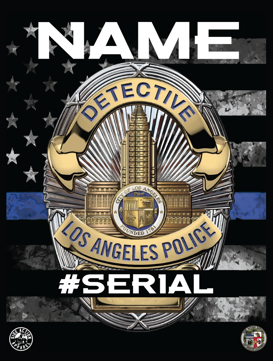 LA Police Detective Badge Custom Blanket