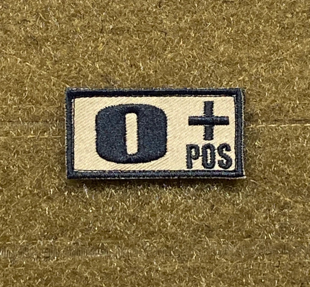 O+ Blood type Patch - Side Action Apparel